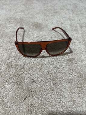 Celine CL41435/S Flat Top Aviator Sunglasses in Caramel Brown